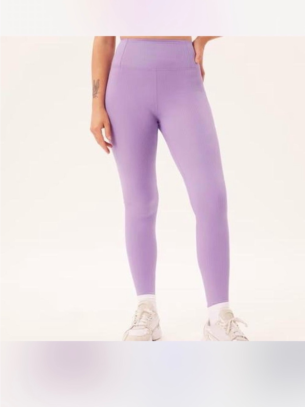 Seamless Ribbed Lavender Leggings girlfriend collective
